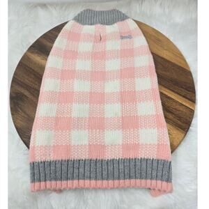 Frisco Pink Buffalo Pladi Pink White Gray Dog Sweater L